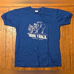 VTG 80s CBC Inside Track Ringer T-shirt S
